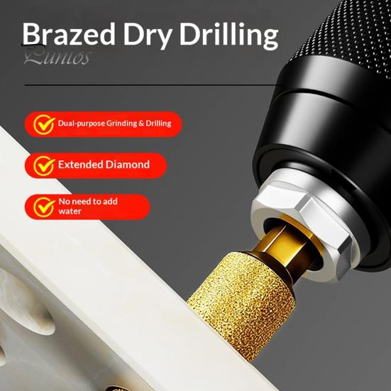 Marble Drill Bit Diamond Tile Set with Cooling Wax Core Drilling Backsplash Tool Granite Glass Concrete Anti-Slip Hex Shank