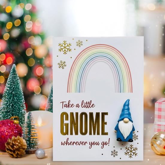 Yousheng Little Gnome Pocket Hug Cards Cute Mini Dwarf Figurines with Encouragement Blessing Cards Positive Gifts for Friends And Family