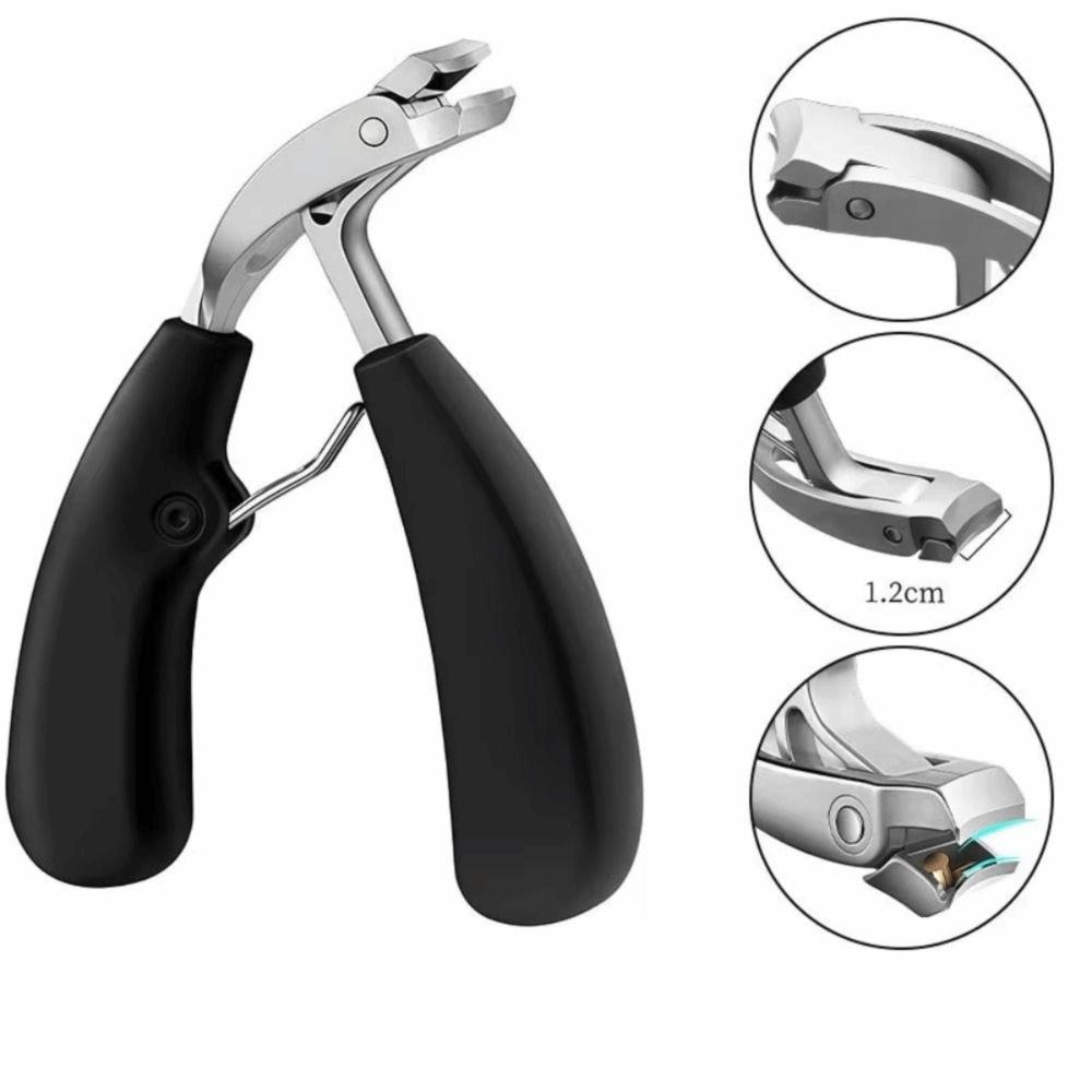 Extra Wide Mouth Curved Nail Clippers Anti-Splash Thick Nail Trimmer Toenail Nippers Fingernail