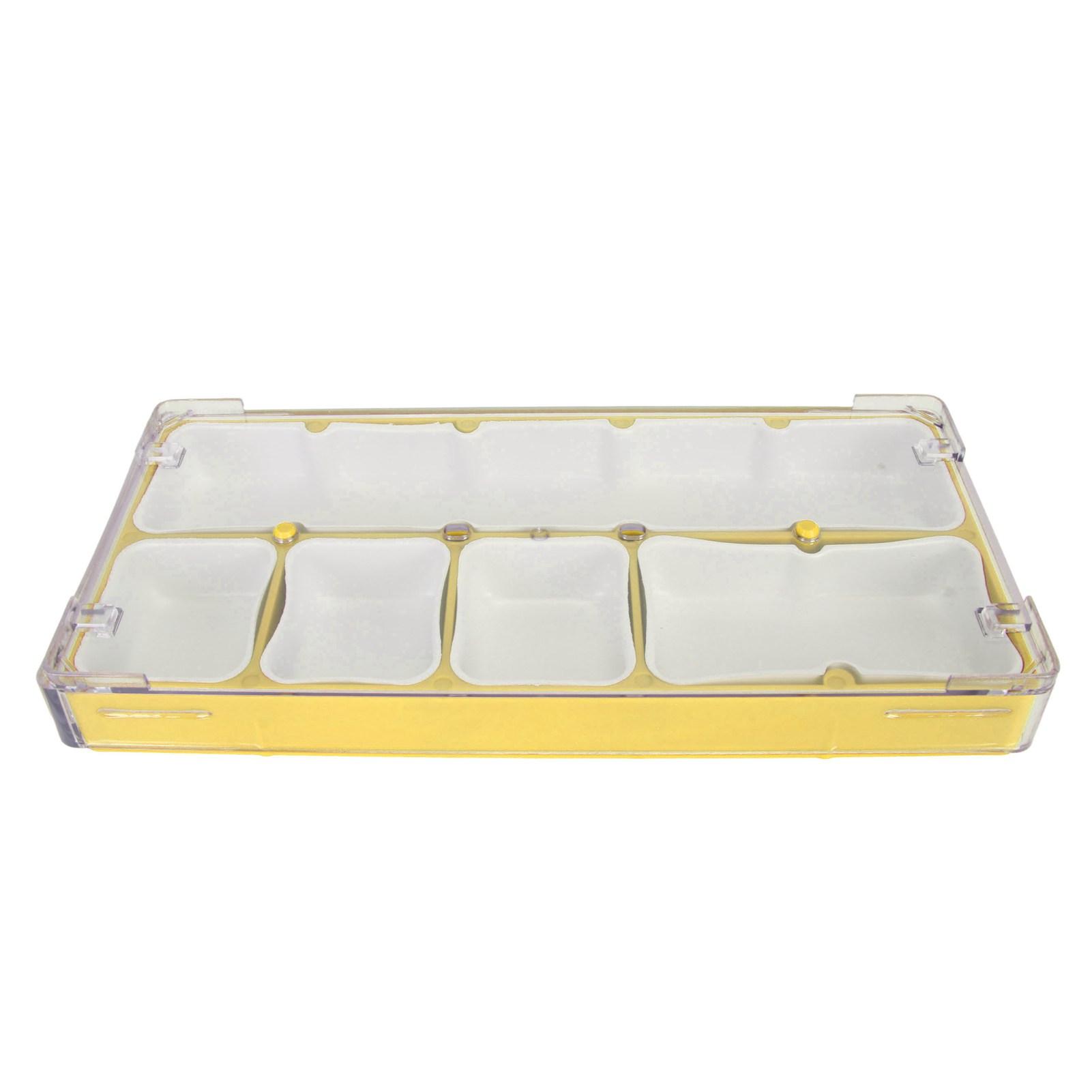 

Ящик для хранения часовых деталей, штабелируемый, 5 отделений, акриловый резиновый контейнер для хранения часовых инструментов жёлтый