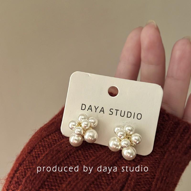 925 Silver Retro Pearl Earrings - Classic Japanese & Korean Style