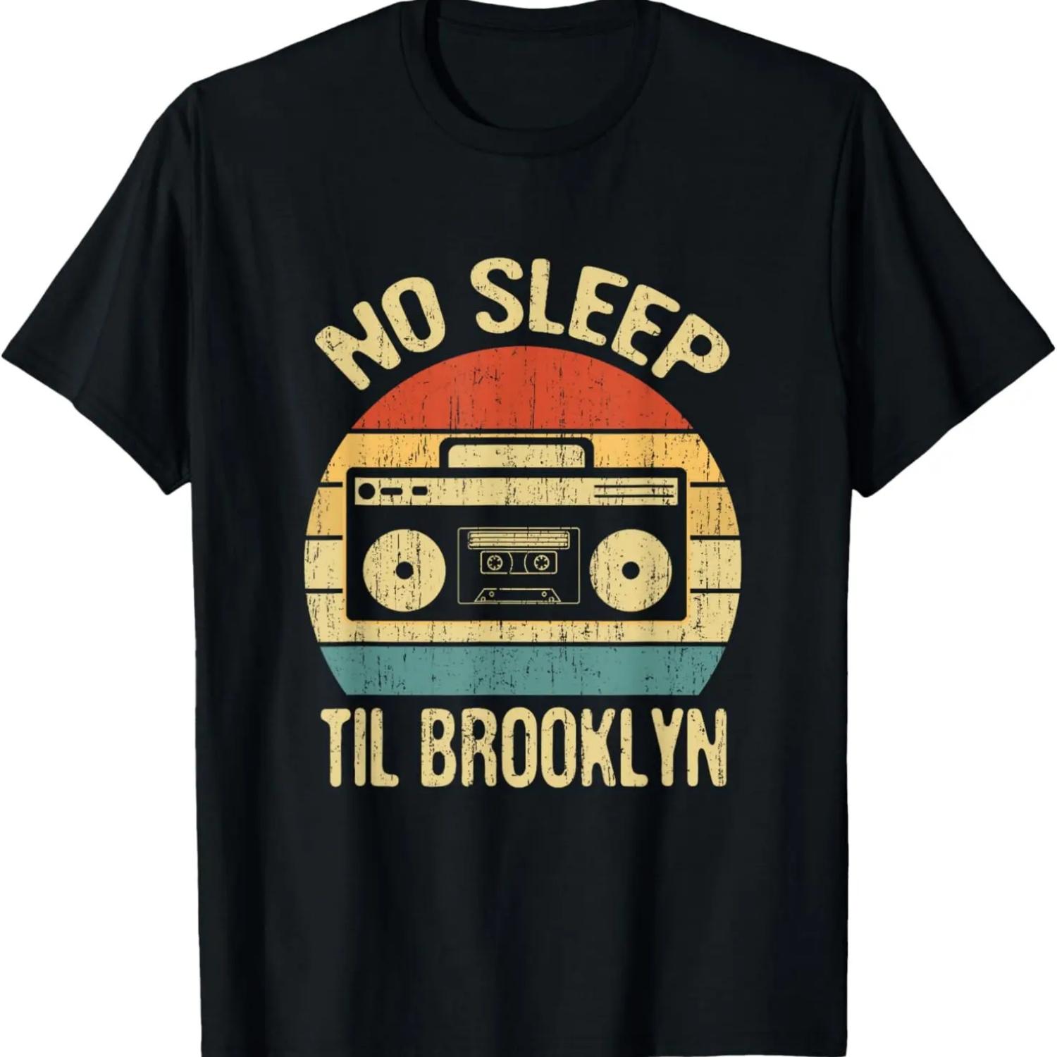 Футболка No Sleep Til Brooklyn в стиле ретро, олдскул, стерео гетто-бластер S чёрный