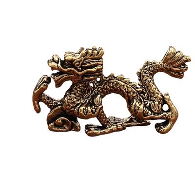 Englisch: Chinesische Drachenfigur aus Messing, Heimdekoration, Kunsthandwerk