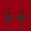 Retro Black Snake Earrings - European & American Style, Versatile Street Wear, Hip Hop Inspired