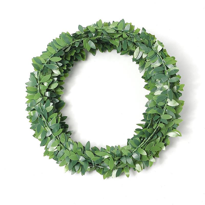 DIY Green Leaves Vine Wreath Material for Living Room Wall Decor, Birthday Scene Setup, Plastic Green Plants