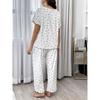 Plus Size Homewear Love Print V-neck Short Sleeve Trousers Can Be Worn Outside Plus Size Home Dressing
