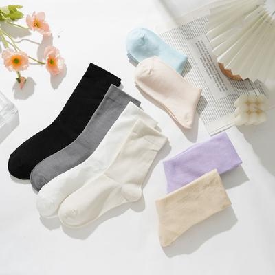 Hochwertige Baumwollsocken für Damen, atmungsaktiv, schweißabsorbierend, ohne Knochen, Flor-Einschlusssocken, Mittelrohrsocken