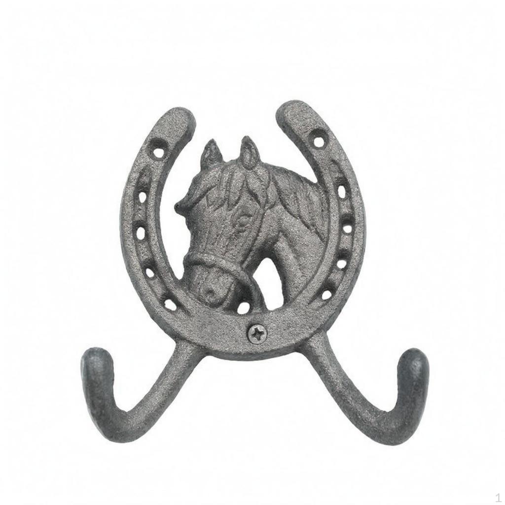 Horse Head Wall Hook Mounting Hardware Included Cast Ironware Coat Heavy Duty Brown Rust