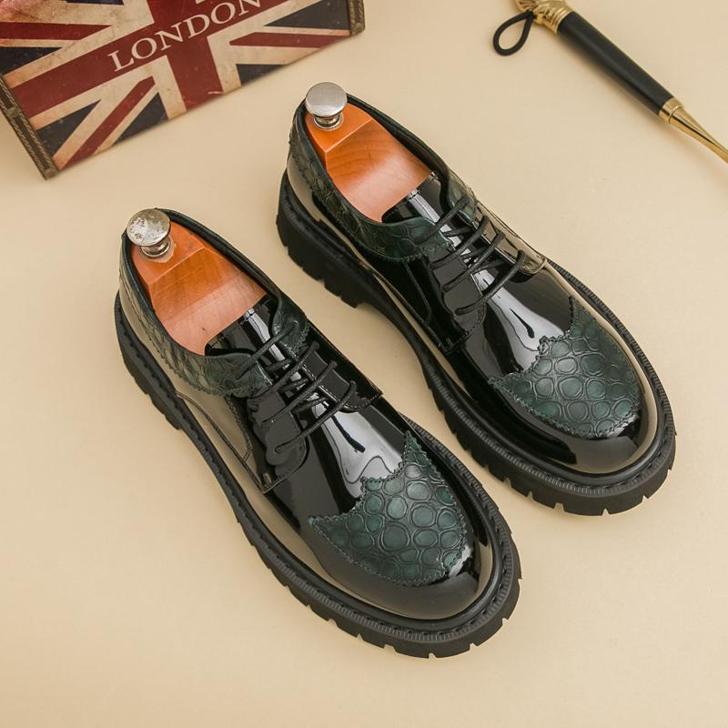 

Мужские туфли дерби на толстой подошве, цветные блоки, на шнуровке, деловые, банкетные, мужская обувь 46