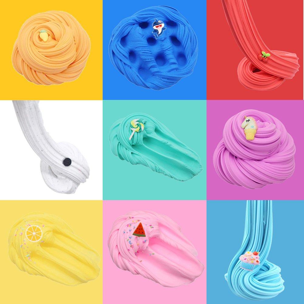 9Pcs Colorful Butter Cake Slime Set Super Clay Slime DIY Soft & Squishy Clay Scented Slime Sensory Clay Stretchy Non-sticky Toy