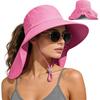 Ruqizhi Sun Hats for Women with Neck Flap Ponytail Hole Women Sun Hats Rollable UV Protection Fishing Hats Wide Brim UPF 50+