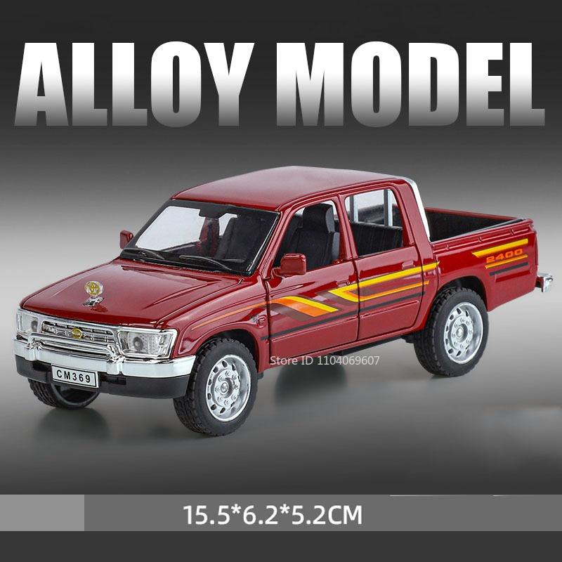 1:32 Tacoma HiLux Model Toy Off-road Vehicles Alloy Diecast Sound Light Doors Opened Pull Back Shock Absorption for Kids Gifts