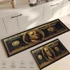 Black Gold 100 Dollar Bill Money Kitchen Floor Mat Home Doormat Corridor Balcony Long Rugs Bedside Non-slip Absorbent Carpet
