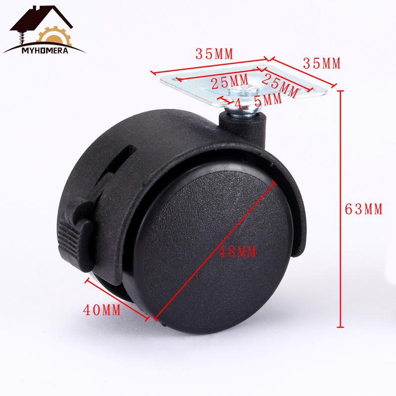 2-calowe Ciche Kółka do Krzeseł Obrotowych - Uniwersalne Rolki do Krzeseł Komputerowych