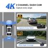 4K New Dash Cam, Dual Lens, WiFi, Car DVR, Front and Rear Recording, 4K+2.5K, Parking Monitor, G-Sensor, Loop Recording
