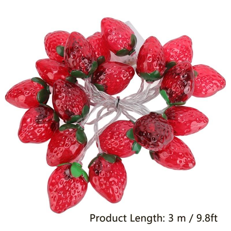 9.8ft 20LEDs Fruit String Lights Battery Operated Strawberry Lamp String Lights For Christmas Parties