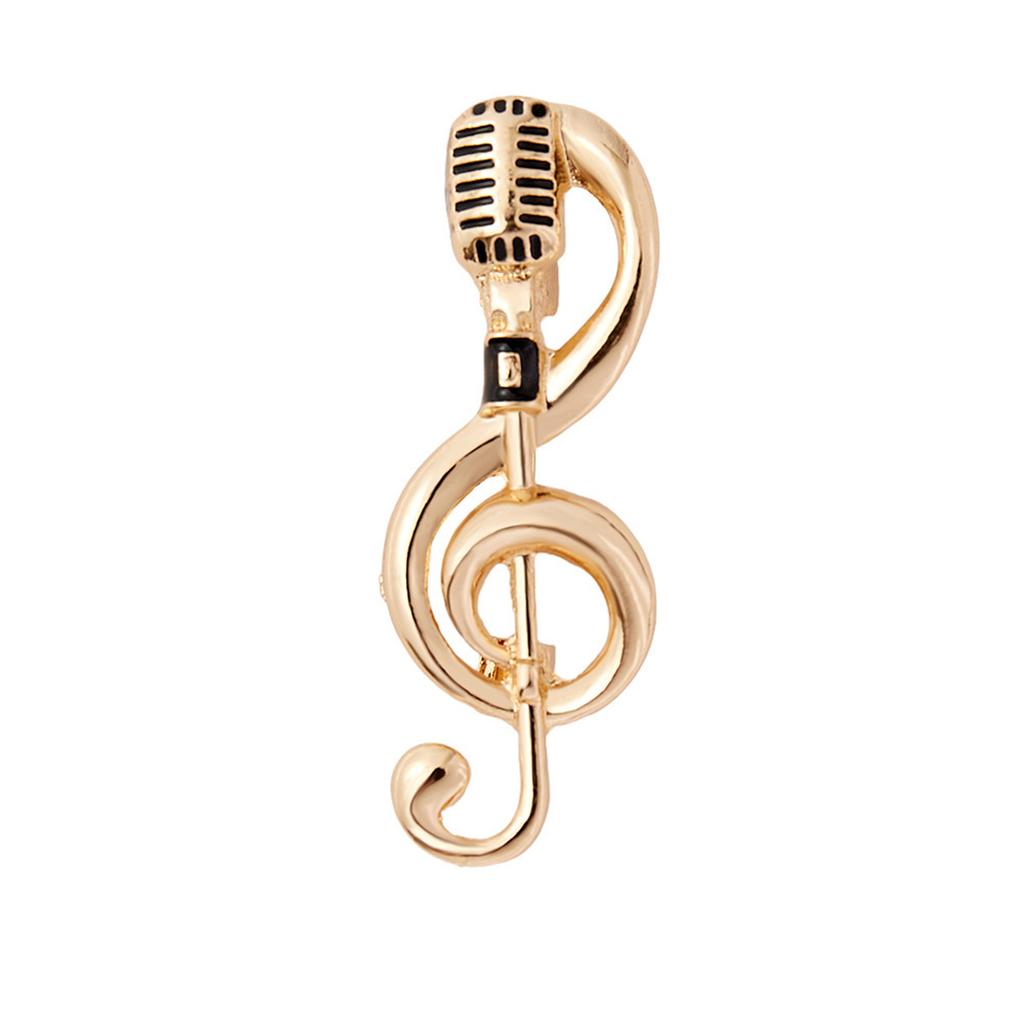 Charm Trend Microphone Note Broch Creative Personality Pin Fashion Retro Jewelry Accessories Party Festival Gifts Souvenirs 2026