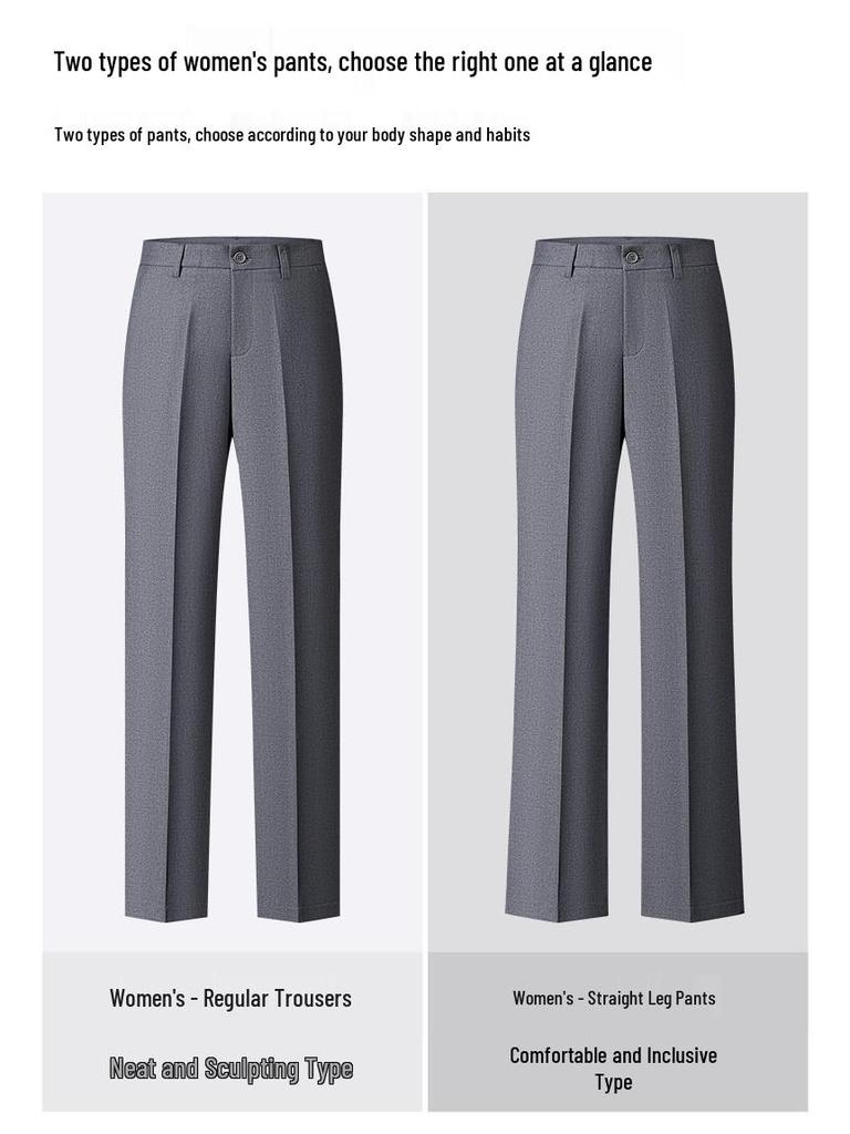 Non-Iron Professional Slim Straight Leg Grey Suit Pants for Men & Women – Ideal Formal Workwear for Commuting
