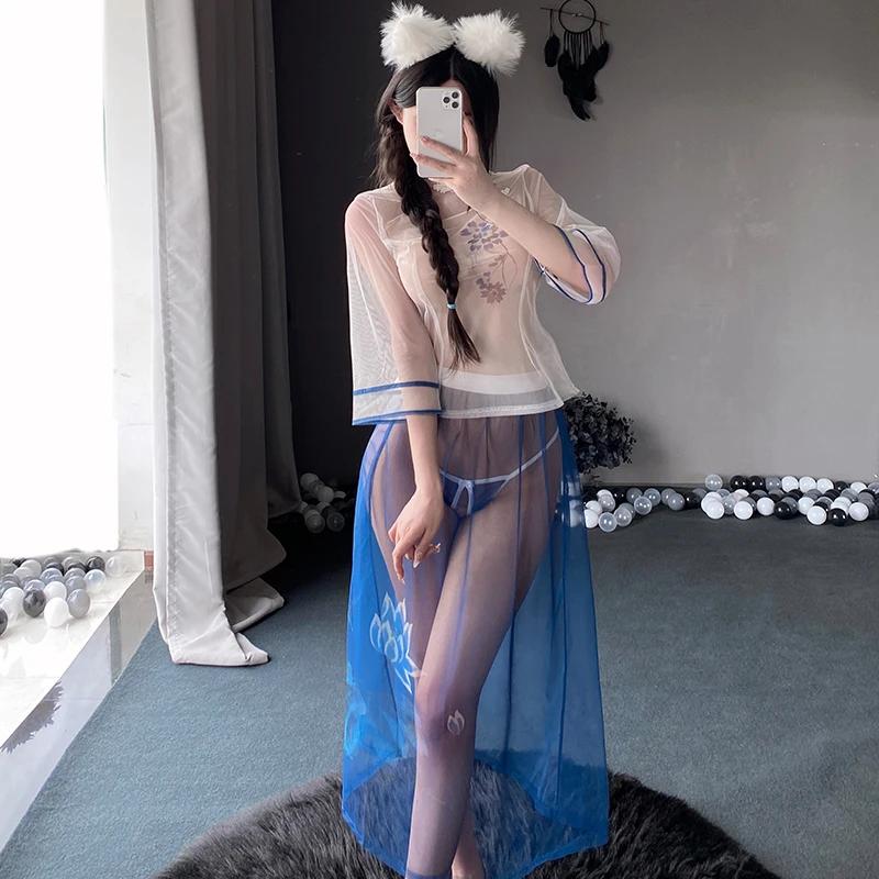Autumn New Chinese Sexy Exotic Costumes Women's Wedding Honeymoon Underwear Cosplay Women