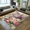 Großer blumiger Teppich Läufer für Wohnzimmer Heimdekoration Vintage Blumenmuster Matte Bodenteppich Weicher Teppich für Schlafzimmer Dekor