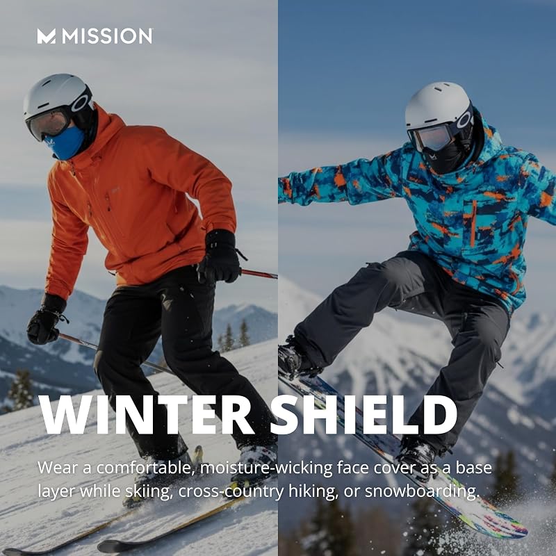 [MISSION] Cooling Neck Gaiter Face Cover - Reduces Skin Temperature by 15°C - Heatstroke Prevention - Suitable for Farming, Outdoor Activities, Golf -