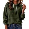 Women's Long Sleeve Color Soft Casual Hoodie Pullover Top for Everyday Wear