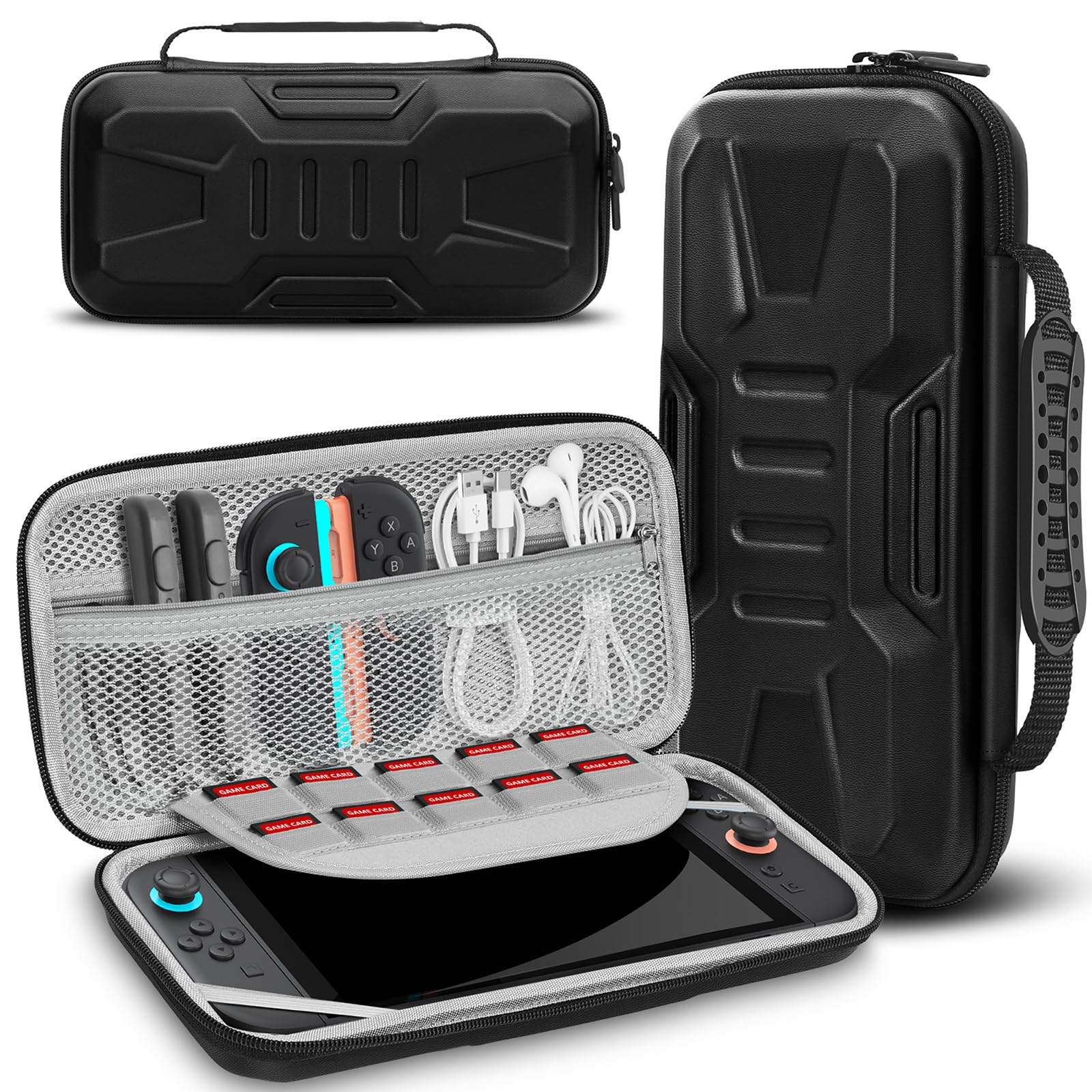 

Чехол JoyHood для Switch Сумка для хранения для Switch Защитный 10 слотов для игровых карт Полный Большой Легко носить 2, 2, Чехол, Слоты, Водонепроницаемый, Пыленепроницаемый, Ударопрочный, чёрный