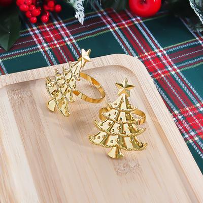 6PCS Napkin Ring Christmas Napkin Rings Set Of 6, Restaurant Decoration Wedding Table Decoration Home Restaurant Christmas Decor