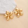Creative Ear Jewelry Hollow Flower Themed Studs Earring Ears Pin Iron Texture Suitable for Creative Personalities