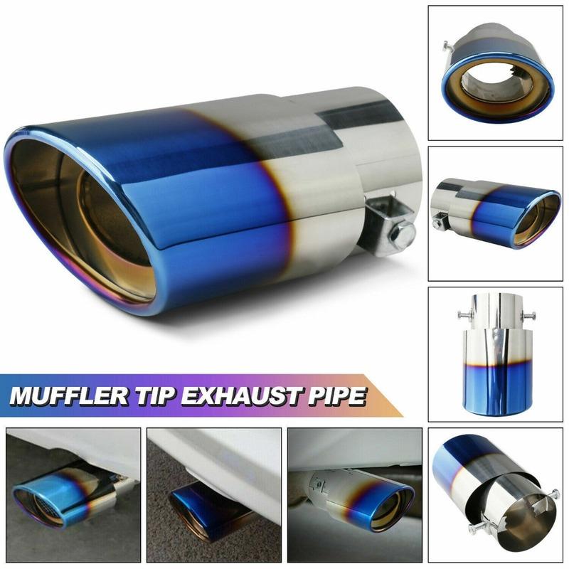 63MM Straight/Bend Chrome Universal Car Exhaust Nozzle Muffler Tip Pipe Round TailPipe Stainless Steel Car Tuning
