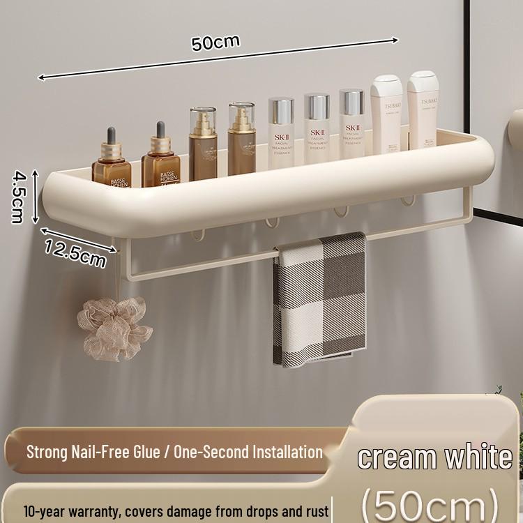 Punch-Free Gunmetal Bathroom Shelf: Wall-Mounted Storage for Vanity & Toilet