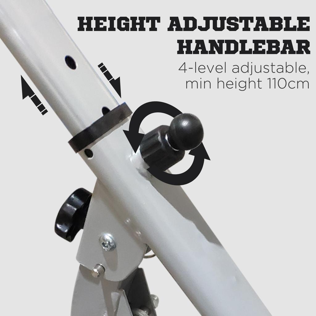 Stepper W/ Handle Hand Grip Workout Fitness Machine For Fitness Aerobic Exercise Home Gym Grey