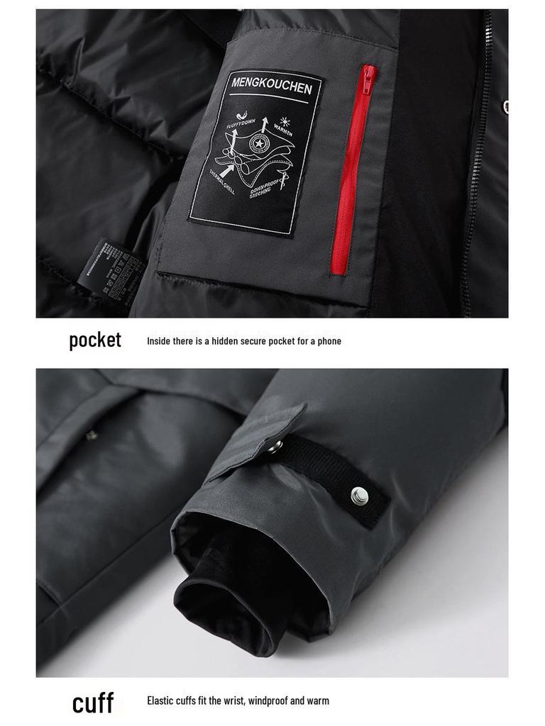 Unisex Mid-Length Thickened Goose Down Ski Parka