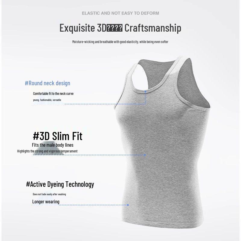 Men's Cotton Sleeveless Vest: Casual Plus-Size Athletic Base Layer for All Seasons