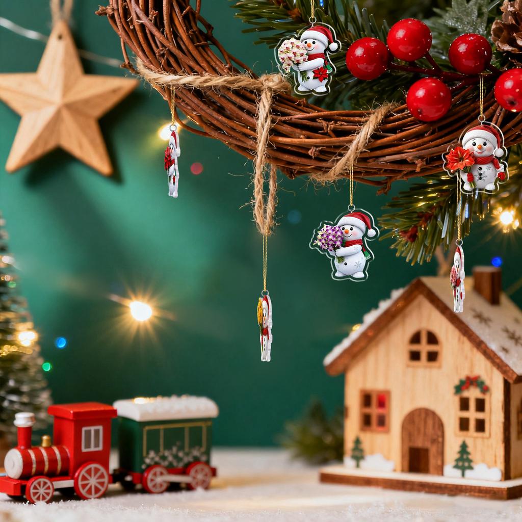 Christmas Advent Calendar, 24 Day Advent Calendar, Includes Snowmen And Santa Hats, Multi-functional Christmas Ornaments, 2D Hanging Gift.