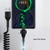 3 In 1 Retractable Usb Cable 6a 66w Fast Charging T-type Spring Data Cable Compatible For Ios