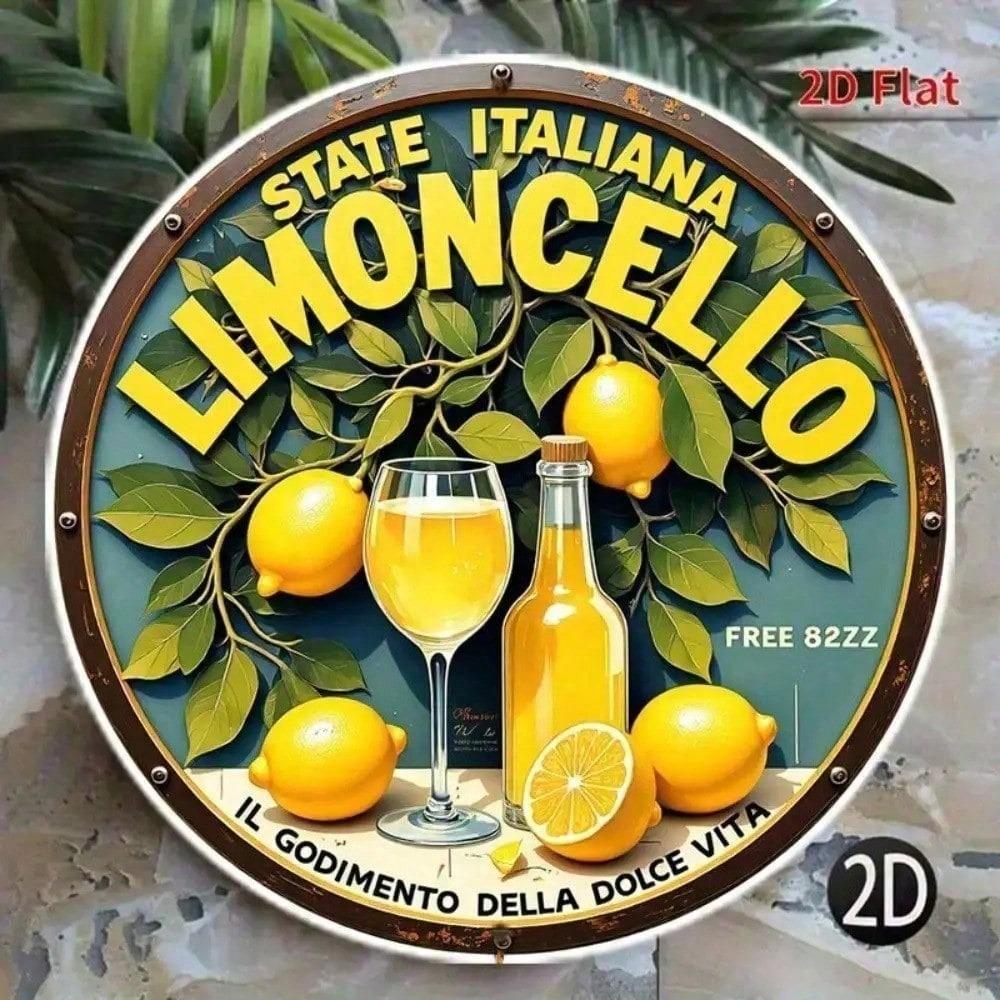 Vintage 8 Inch Retro Round Metal Wall Sign Art Decor for Kitchen Home Bar