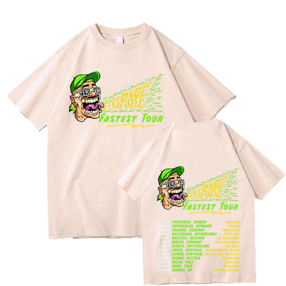 Feid Ferxxo Tour 2025 T-shirts Rapper Tshirts Short Sleeve Hiphop TShirts Unisex Y2K Tshirt High Quality Cotton Women Men Tops