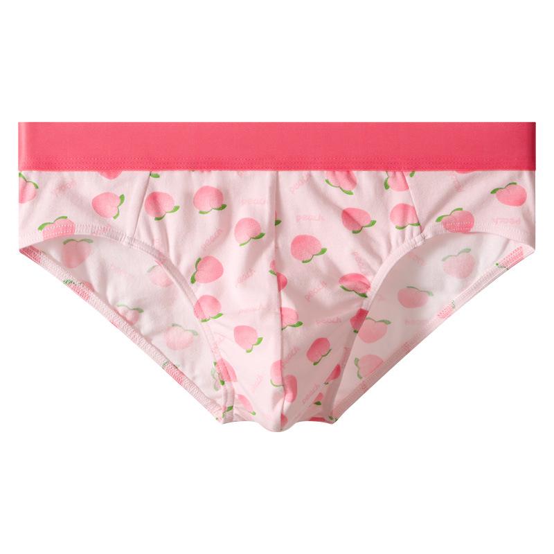 

Безшовні бавовняні чоловічі труси-сліпи з принтом у горошок - Зручні та стильні L рожевий