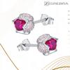 S925 Earrings Flowers Tulips Colorful Zircons
