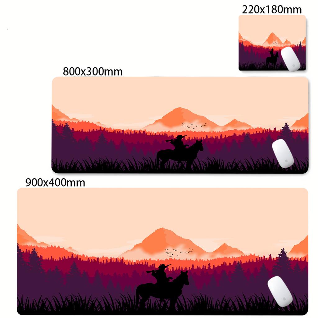 Red Dead Redemption 2 XXL 900x400 Tappetini per Mouse Anime Accessori per Computer Tastiera da Gioco Tappetino Mouse in Gomma Tappetino da Scrivania Antiscivolo per Giocatori PC