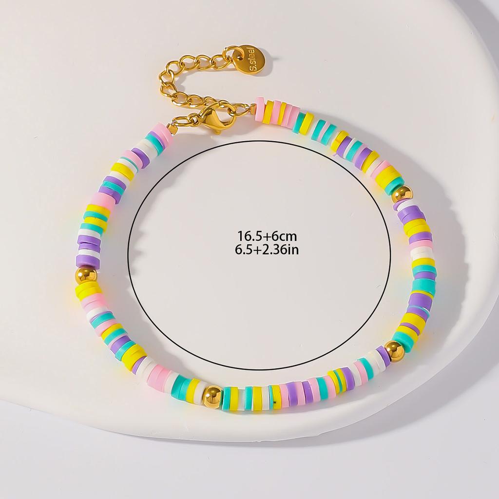 European and American creative soft ceramic rice beads freshwater pearl bracelet fashionable and cute beach style bracelet