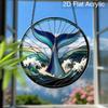 2D Flat Acrylic Ocean Whale Tail Suncatcher, 7.87/11.81in Window Hanging Decor, Home Room Art Ornament, Housewarming Gift