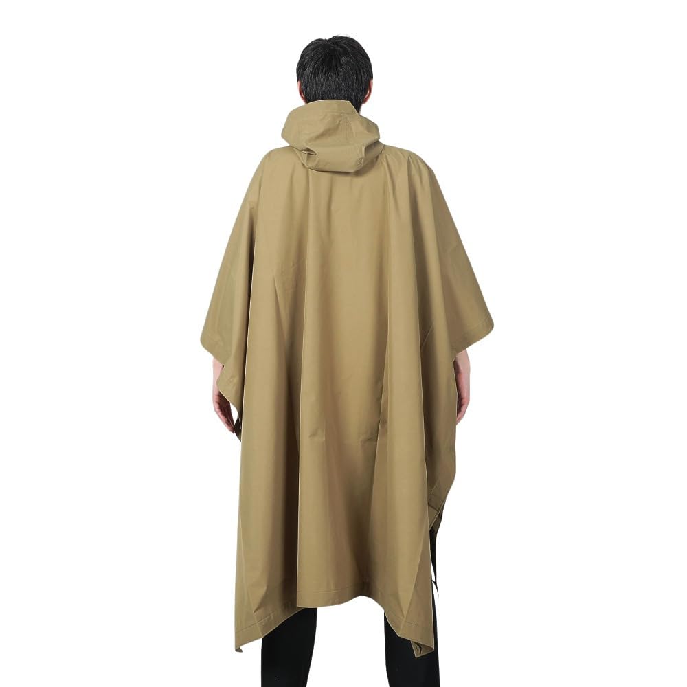 Waterproof and Breathable Poncho 5033751 JP TARP XFM PONCHO High Performance Rain Gear Olive ONESIZE [Jack Wolfskin] Men's (TEXAPORE CORE Windproof)