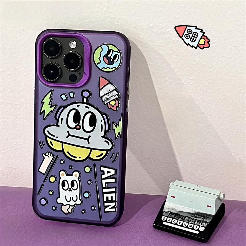 Zhitai Magnetyczne Matowe Laserowe Etui na iPhone 16 Pro dla 14/15 Pro Max, Pasuje do 13/12, z Uchwytem na Telefon Komórkowy.