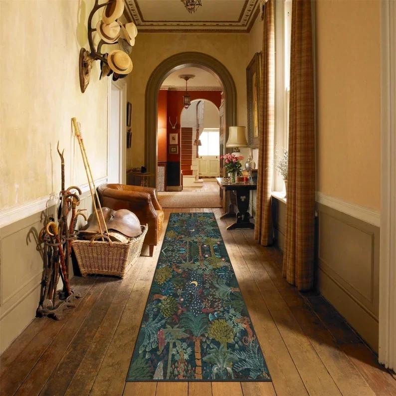 Colorful Geometric Runner Rug Boho Modern Hallway Carpet Multicolor Abstract Floor Mat Vibrant Entryway or Kitchen Runner Mats