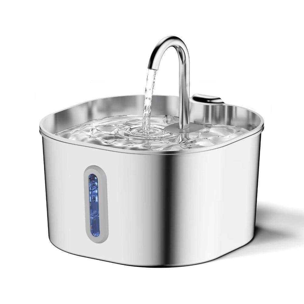 Stainless Steel Pet Water Fountain Automatic Water Flow Pet Drinking Fountain Home Pet Use
