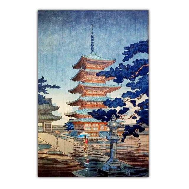 New Japanese Landscape Retro Art Canvas Painting Cartoon Poster Office Wall Painting Living Room Bedroom Home Decoration Mural No Frame