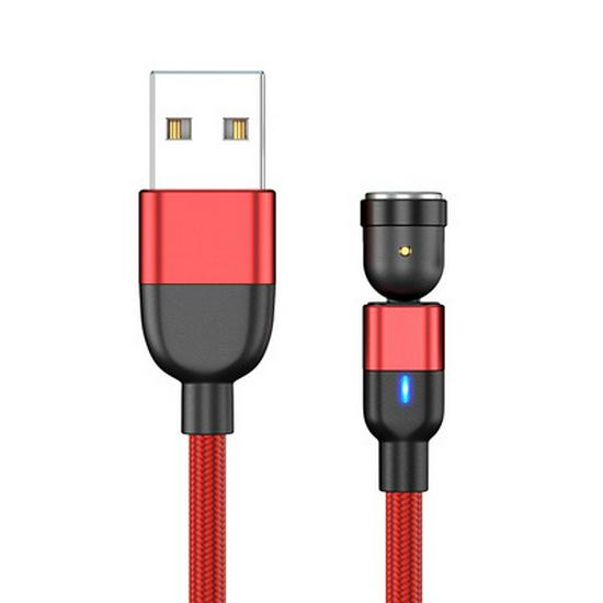 3A Fast Charging 540-Degree Rotating Magnetic USB Cable, Three-in-One Bendable Design