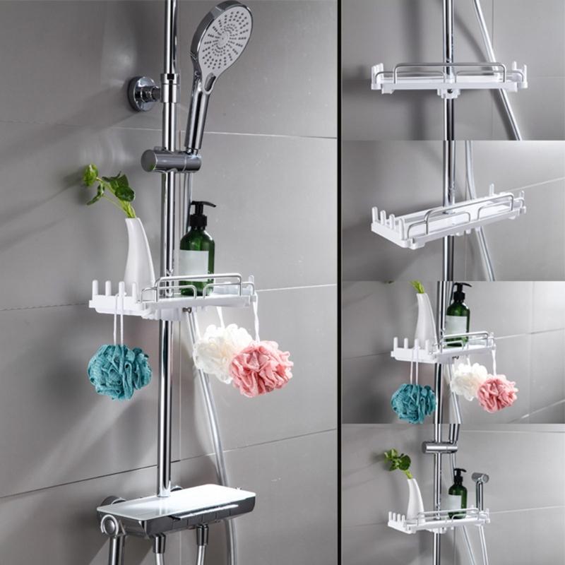 2Set Bathroom Shelf Organizers Shampoo Holder Storage Rack No Punching Shower Shelf Replacement Shower Hanger Organizers